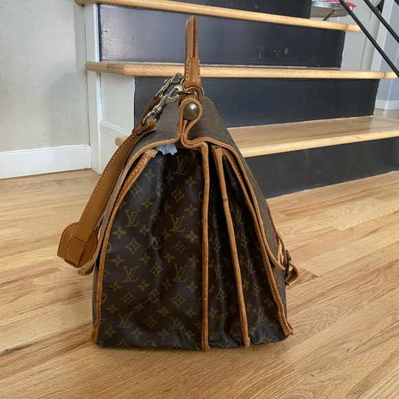 Auth Louis Vuitton Kleber Travel Bag in Monogram w/Vachetta Leather 1989 France - Picture 4 of 15